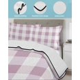 thumbnail image 4 of Quilts Twin Size Bedding Set, Pink Plaid Lightweight Quilted Comforter, Spring Summer Farmhouse Buffalo Checkered Soft Reversible Bedspread Coverlet with Pillow Covers for All Season, 68" x 86", 4 of 7