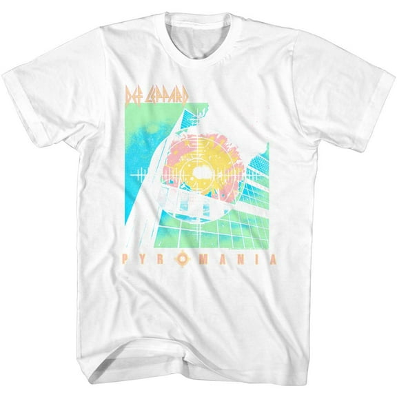 Def Leppard Bright Color Pyro White Adult T-Shirt