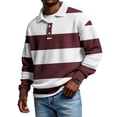 thumbnail image 4 of Mens Manga Larga Vintage de Moda Impresión Casual Color Sólido Botón Turndown Collar Camisa para el Verano Al Aire Libre, 4 of 5