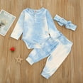 thumbnail image 2 of Baby Girls Rainbow Tie Dyed Romper Bodysuit And Pants Outfits Kids Funny Clothes Set Girls Baby Clothes Girls Sweatsuits Set, 2 of 3