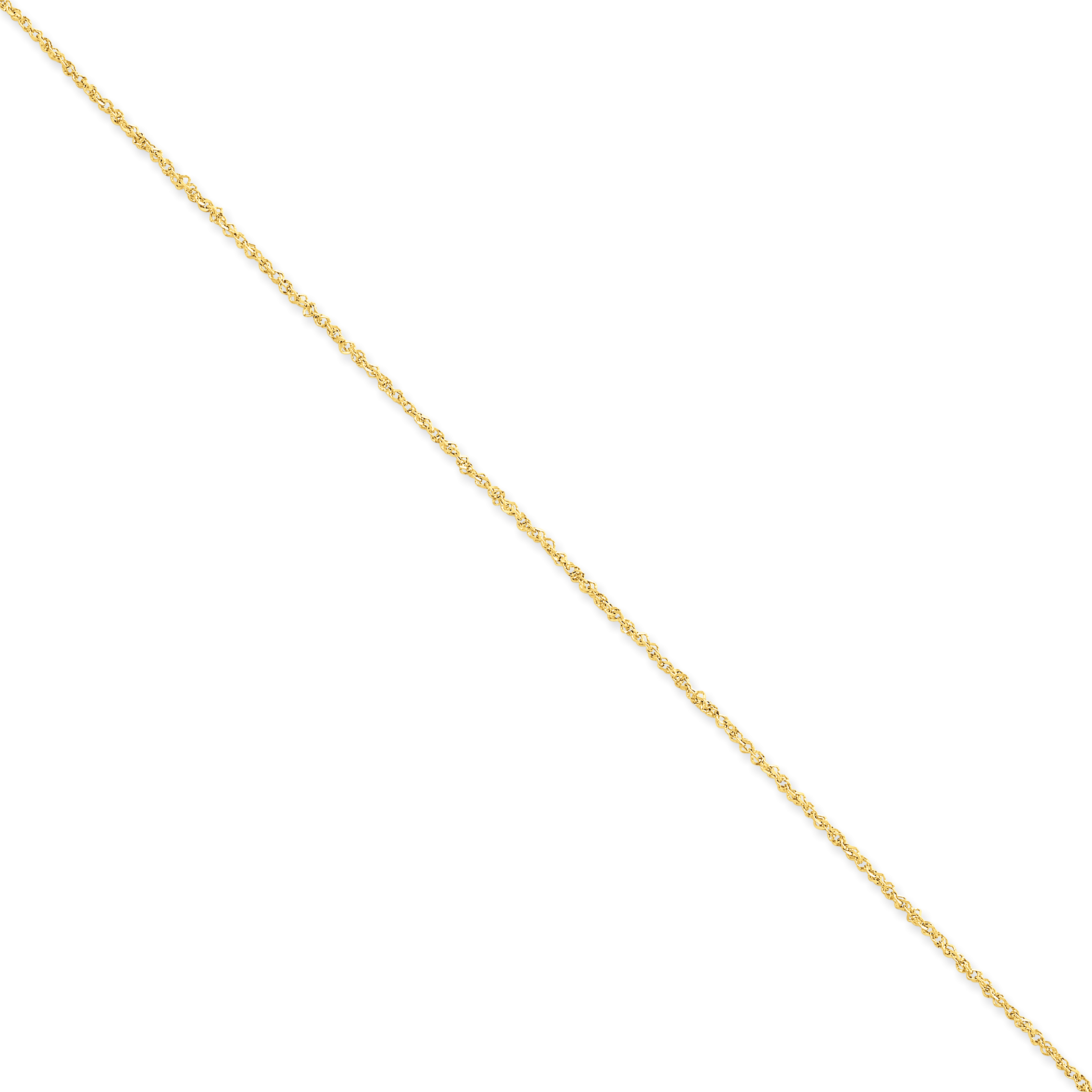 Collier de Cheville en Or Jaune 14k 10 Pouces 1.7mm Ropa Pendentif Chaîne Charm