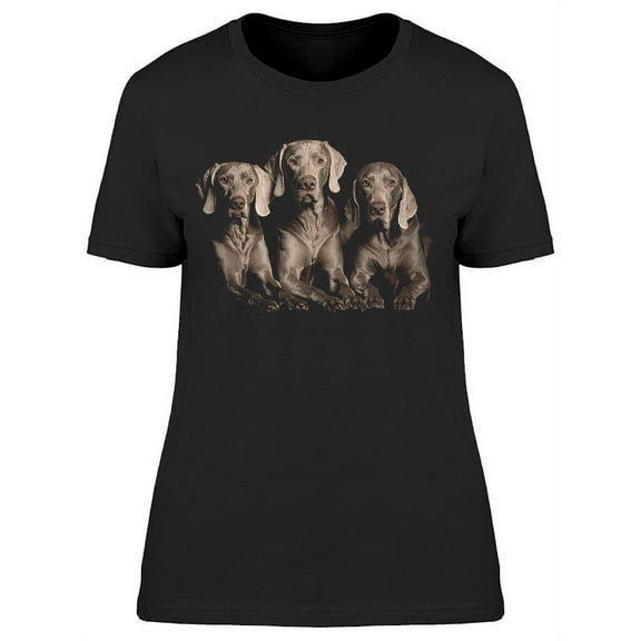 Three Adorable Weimaraners T-Shirt Women -Image by Shutterstock, Female x-Large