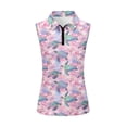 thumbnail image 2 of Uorisanigo Blue Sea Turtle Womens Golf Shirt Fashionable 1/4 Zipper Hiking Running Workout Tops Striped Relaxed Sleeveless Workout Tops for Women Size L, 2 of 7
