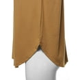thumbnail image 5 of A2Y Women's Premium Solid Long Sleeve Dolphin Hem Shell Button Henley Top Shirt Coffee 2XL, 5 of 6