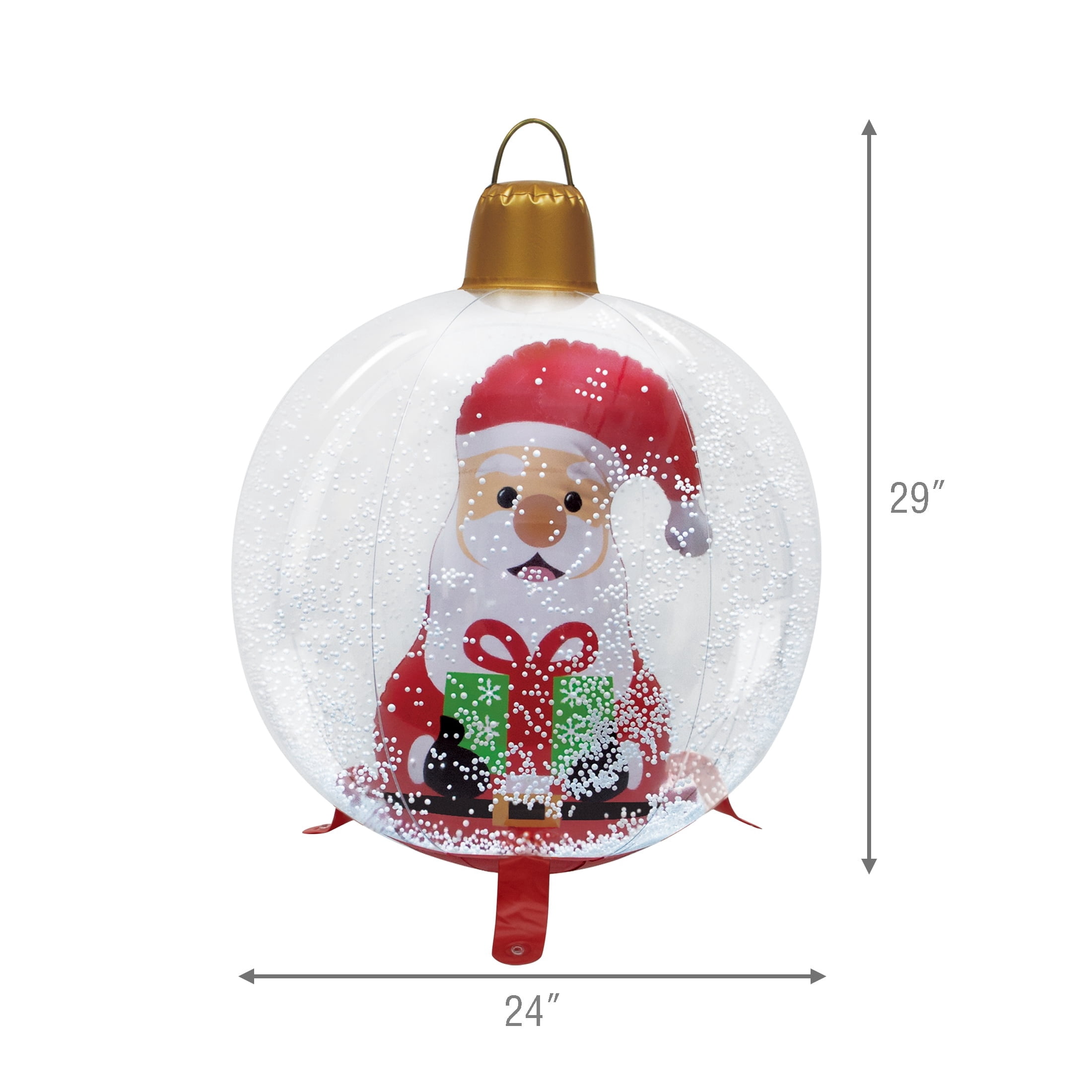 Clear and Red Blow-Up Santa Snowglobe Christmas Yard Inflatable, 29", by Holiday Time