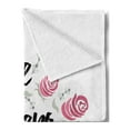 thumbnail image 2 of Spanish Soft Flannel Fleece Blanket, Te Quiero Typography with Rose Flower Wreath Romantic Love Valentines Concept, Cozy Plush for Indoor and Outdoor Use, 60" x 80", Pink Black White, by Ambesonne, 2 of 5