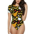 thumbnail image 2 of Goofa Farm Goose Printed Women Rash Guard Short Sleeve,Tummy control Swimsuit Surfing Swimsuit Bathing Suit One Piece Swimsuit UPF 50-, 2 of 9