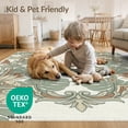 thumbnail image 4 of ODIKA 6'x9' Washable Area Rug Non-Slip, Chair-Friendly, Tropical Snake Garden Motif Stylized Nature Print Floor Covering for Dining Room, Under Table, Office Décor, 4 of 7
