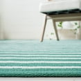 thumbnail image 5 of SAFAVIEH Montauk Amadine Striped Cotton Area Rug, Dark Green/Ivory, 8' x 10', 5 of 9