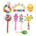 thumbnail image 1 of Juego de sonajero de madera para bebé de 8 Uds., instrumento de percusión, coordinación mano-ojo, conjunto de instrumentos musicales para niños para, 1 of 9