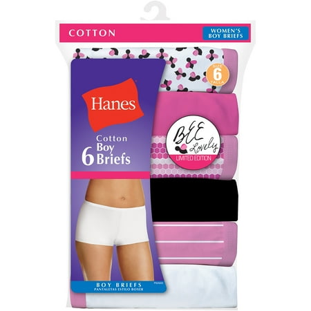 Hanes Female Boy Short Pp49a1 Assorted 5