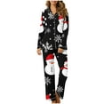 thumbnail image 2 of Xihbxyly Christmas Pajamas for Women, Women's Christmas Printed Pajama Set for Daily Home Wear Two-Piece Pajama Set with Pocket, 2 of 6