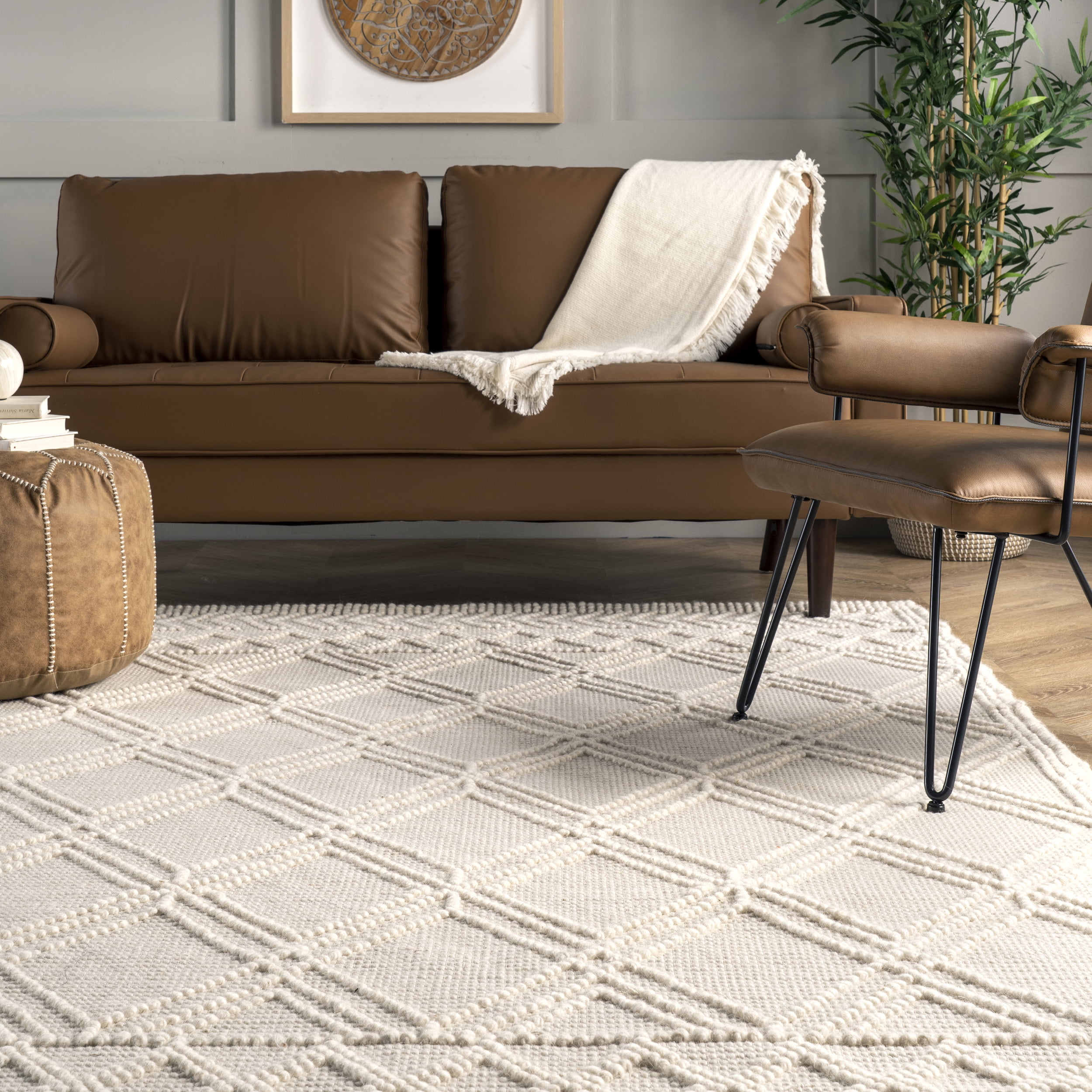 nuLOOM Natti Contemporary Trellis Area Rug, 7' 6" x 9' 6", Ivory