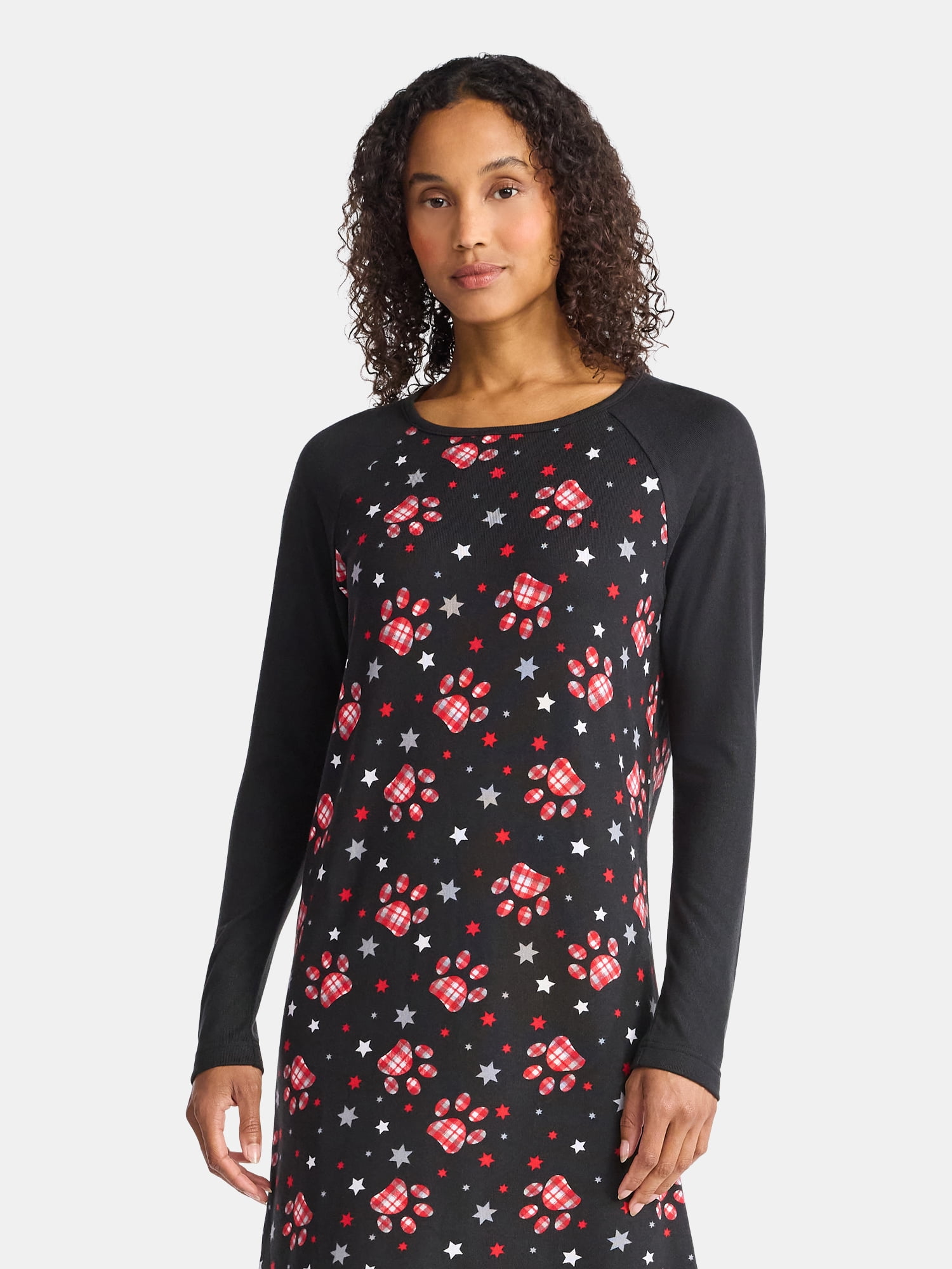 Lissome Women’s and Women’s Plus Ultra Soft Holiday Long Sleeve Printed Sleepshirt, 2-pack, Sizes S-4X