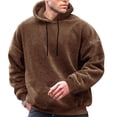 thumbnail image 2 of Men's Hoodies Sweatshirt Loose Long Sleeved Hooded Pullover Casual Solid Color Warm Pullover Jacket Fall Winter, 2 of 8