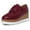 Wine Red, variant on Women's Platform Oxford Shoes Fashion Tassels Square-Toe Lace-up Shoes Wedge Heel Brown 8 US