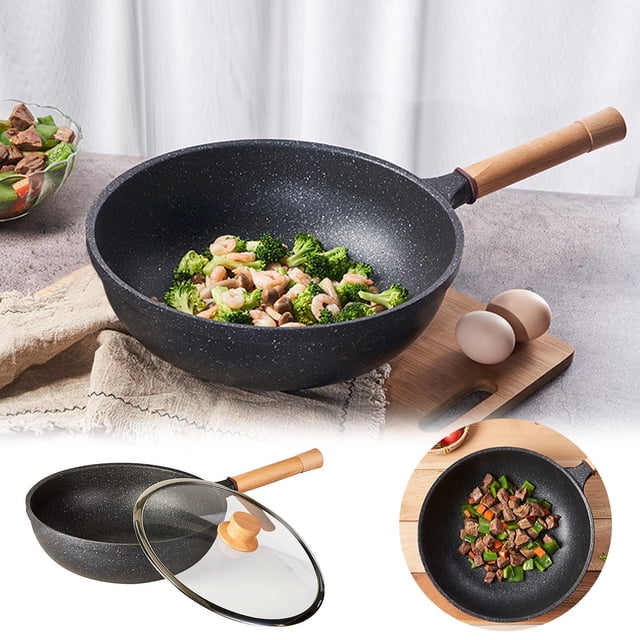 WIFKLSIIPG Non Stick Frying Pan with Stone Coating for Kitchen Induction Cooktop Less Cooking Pot