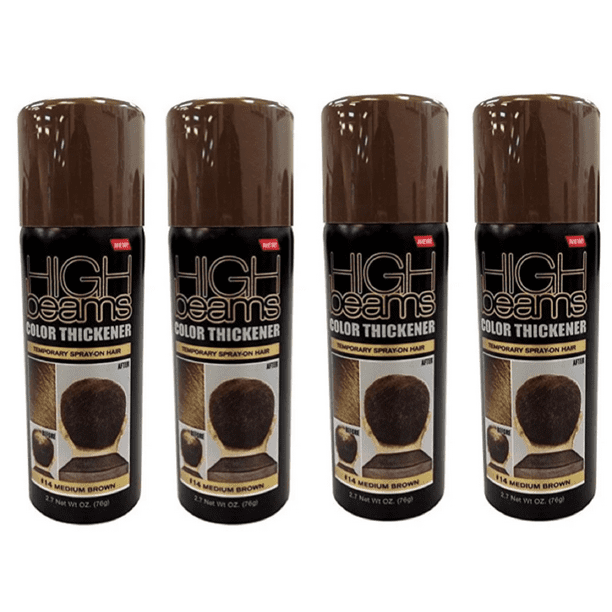 High Beams Color Thickener Temporary Spray On Hair Medium Brown Color 2