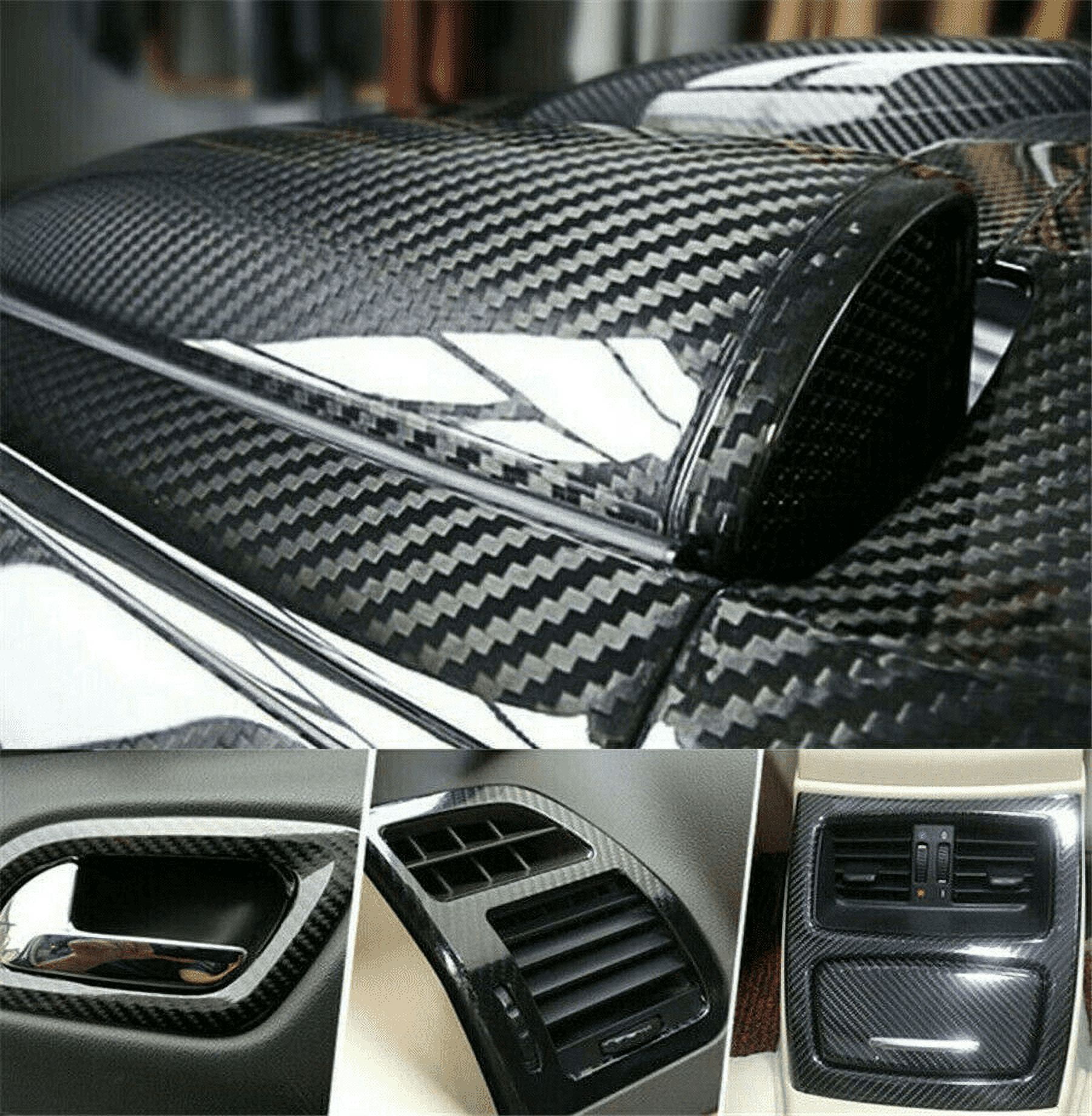  CoCocina - Rollo de vinilo adhesivo para coche, 11.8 x 59.8 in,  fibra de carbono 3D, gris : Deportes y Actividades al Aire Libre