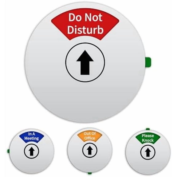 Office Door Sign, Do Not Disturb/Out of Office/In a Meeting/Please Knock, Rotating Door Privacy Sign-6 Inch, Silver