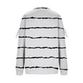 thumbnail image 5 of Women's Solid Color Striped Print Sweatshirt, Elbow Bow Detail Pullover, Thin Line Pattern Top, Long Sleeve Casual Blouse, Decorative Bow Accent Shirt White XXL, 5 of 6