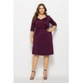 thumbnail image 3 of U.Vomade Robe d'Été pour Femme Grande Taille Décontractée à Manches Mi-Longues à Col en V, 3 of 6