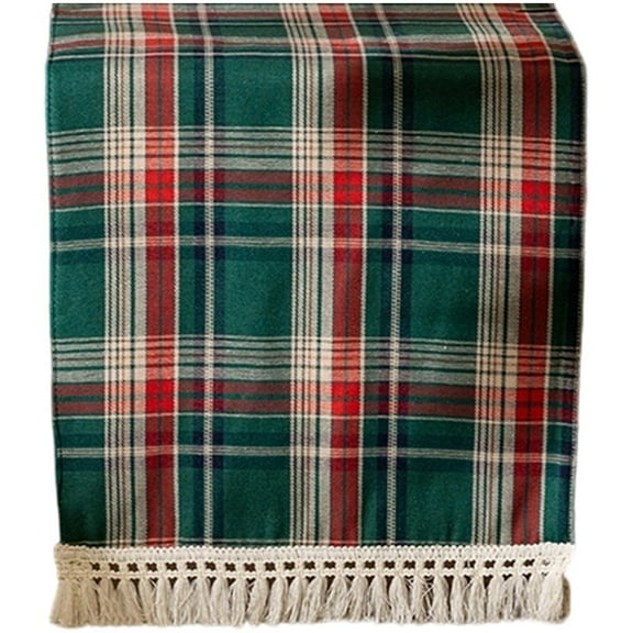 Christmas Plaid Table Runner for Dining Table, Farmhouse Table Runner Washable Dresser Scarf for Coffee Table Kitchen Party Holiday Red Green Winter Xmas Buffalo Plaid