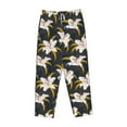 thumbnail image 4 of Xecao Lilies Flowers Women's Straight Lounge Pajama Pants: The Epitome of Relaxed Sleepwear, 4 of 9