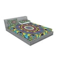 thumbnail image 2 of Ambesonne Retro Fitted Sheet & Pillow Sham Set, Abstract Hippie Forms, Queen, Multicolor, 2 of 2