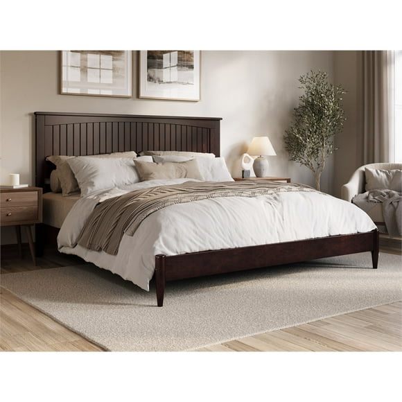 Naples King Wood Low Profile Platform Bed in Espresso