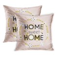 thumbnail image 1 of BOSDECO Home Sweet Cute Birds Floral Wreath Lettering Children Pillowcase Pillow Cover 16x16 inch Set of 2, 1 of 1