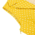 thumbnail image 3 of Women's 1950s Retro Polka Dot Vintage Dress Sleeveless Prom Swing Midi Belt Dresses Notched Lapel, Guest Dresses for Women(Yellow,L), 3 of 7