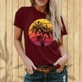 thumbnail image 2 of RKSTN T-Shirts Graphiques pour Femmes Col Rond Manches Courtes Blouse de Plage Hauts Aguichant Impression Régulière Chemises, 2 of 5