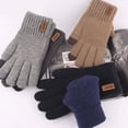 thumbnail image 5 of 2 guantes de lana tejidos para hombre, gruesos, para ciclismo al aire libre, además de guantes de invierno con pantalla táctil de terciopelo A, 5 of 5