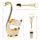 thumbnail image 2 of Postre de metal Pastelería Cucharas Forks Conjunto con soporte de almacenamiento Sirviendo Comida Flotware Bebida Calientes Cucharadas De Tenencia Decorativa DIYOO HA010846-01B, 2 of 7