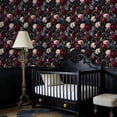 thumbnail image 3 of Floral Peel and Stick Wallpaper Dark Floral Roses Peonies Small Blooms Wall Mural 23.6in x 9.8ft Self Adhesive Removable Wall Paper Renter Friendly Wallpaper for Bedroom Nursery Kids, 3 of 8
