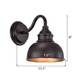 thumbnail image 3 of cadeninc 1-Light Brown Round Plug-in Outdoor Wall Lantern Sconce Porch Light Brown Brown, 3 of 5