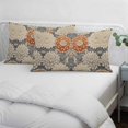 thumbnail image 4 of Burnt Orange Grey Flower King Size Pillow Cover, Pillowcase Protectors with Zipper, Breathable Decorative Throw Pillow Case Cover, Botanical Spring Floral Pillow Shams for Couch Sofa 20x36Inch, 4 of 8
