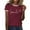 Brick Red, variant on Smile Letter Graphic Tees for Women Summer Casual Short Sleeve Crewneck Color Block Positive T Shirts