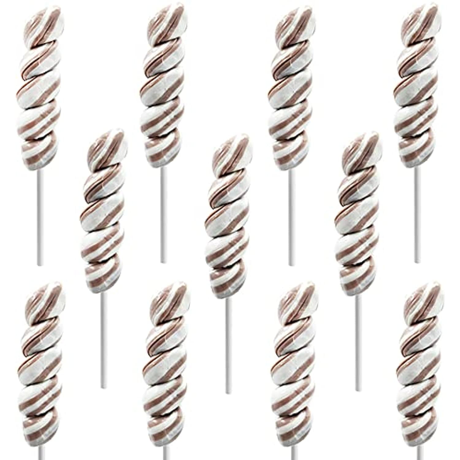Twist Lollipop, White And Silver, Individually Wrapped, 3' Inch Sucker (12-Pack)