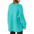 thumbnail image 2 of Free People Womens Blue Bell V Neck Sweater X-Small Electric Teal, 2 of 5