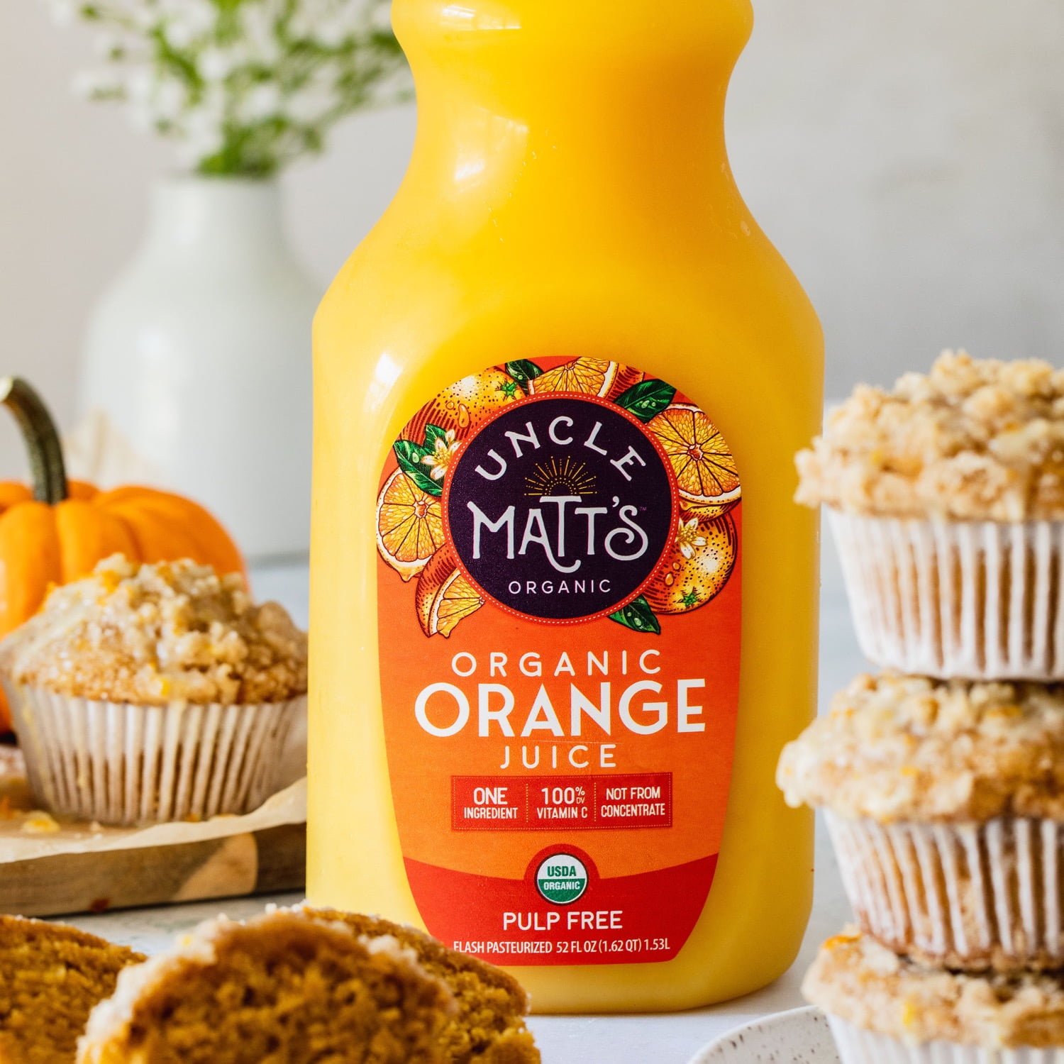 Uncle Matt's Organic Pulp Free Orange Juice, 52 oz