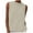 Khaki, variant on Timegard Tank Top for Women Back Button Sleeveless Stand Collar Tunic Top Solid Color Casual Tee Summer