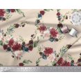 thumbnail image 3 of Soimoi White Heavy Satin Fabric Ranunculus & Penoy Floral Print Print Fabric by the Yard 56 Inch Wide, 3 of 3