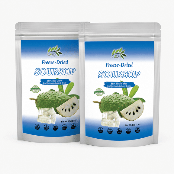 CHAVI Freeze Dried Soursop Fruit | 4 oz | Pack of 2 x 2 Oz | Healthy 1 Ingredient Superfood | No Added Sugars or Preservatives | Non-GMO, Vegan, Gluten-Free