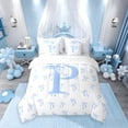 thumbnail image 3 of Castle Fairy Personalized Initial 7-Piece Full Children’s Bow Alphabet Dreamy Princess Lightweight Bedding Set, 3 of 9