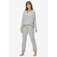 thumbnail image 4 of Ellos Women's Marled Knit Jogger Pants Pajama Bottoms, 4 of 5