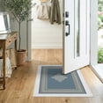 thumbnail image 2 of ODIKA 2'x3' Washable Accent Rug Pet Friendly, Bedside Mat Bordered Geometric Neutral Farmhouse Striping Couch Solid That Refined for Bedroom, Nursery, RV, 2 of 7