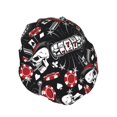 thumbnail image 2 of Kdxio Vintage Skull Casino Print Shower Cap for Women,Elastic and Reusable,Double Waterproof Layers Bathing Hat, 2 of 9