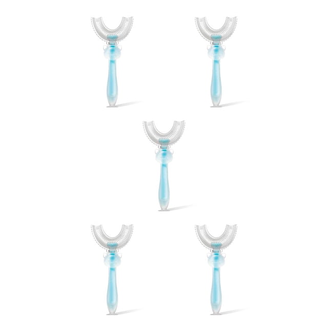 Inteprter Silicona en forma de U Cepillo de Boca Niños Boquilla Cepillos de Mordedores para niños pequeños con kits de limpieza de mano Type2 NO2 Inteprter CBP077590